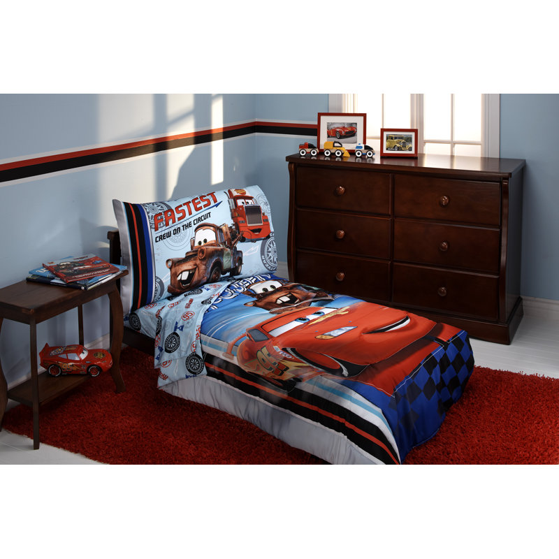 Disney Fastest Team 4 Piece Cars Toddler Bedding Set & Reviews Wayfair